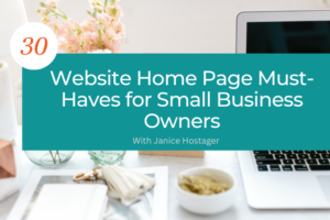 Janice Hostager Podcast Website Home Page Must-Haves for Small Business Owners
